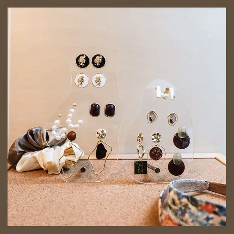 Acrylic Earring Display Rack Geometric Irregular Clear Transparent Board Ornaments Decoration Accessories Jewelry Storage Stands