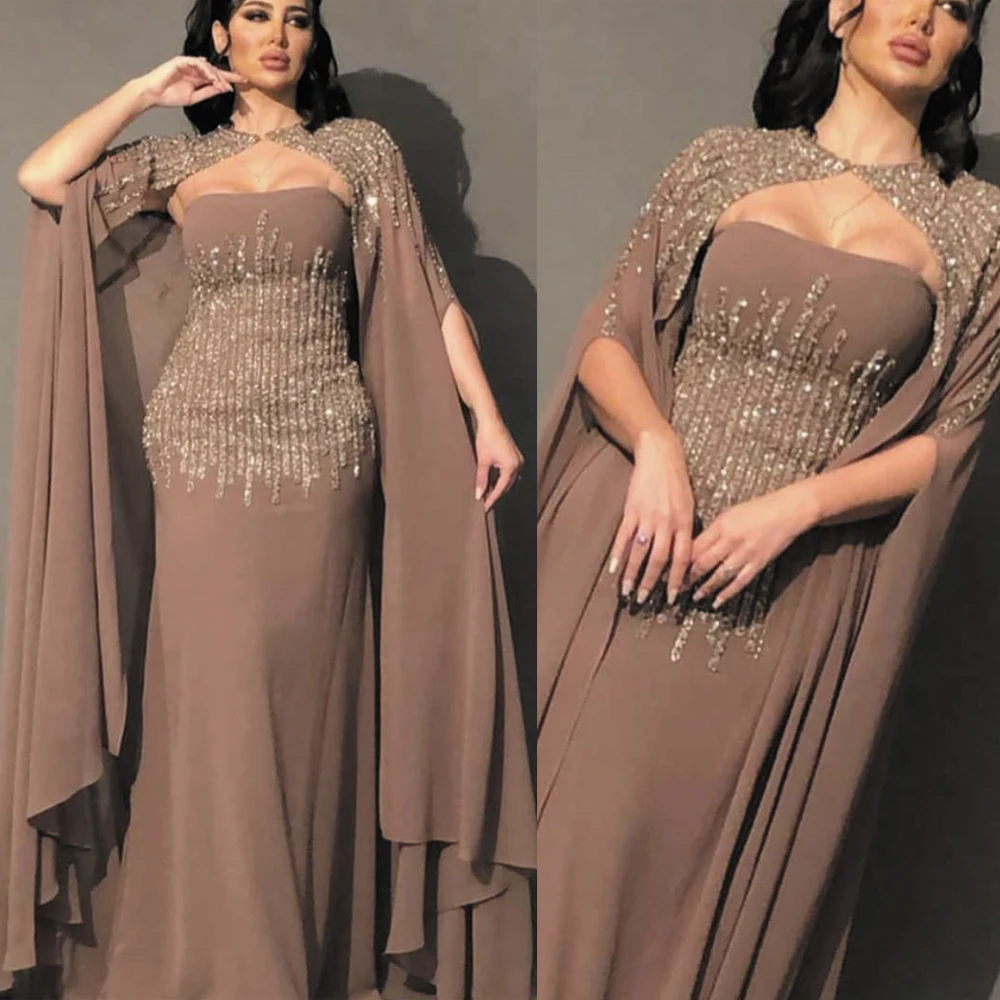 SuperKimJo Dubai Caftan Vestidos Elegantes Para Mujer Mermaid Beaded Muslim Evening Dresses Long Robe De Soiree 2023