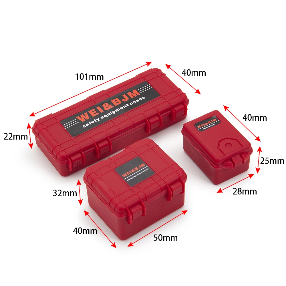 Axspeed 3 Stuks Rc 1:10 Decor Accessoires Plastic Doos Voor Axiale Scx10 90046 Tamiya Cc01 TRX-4 TRX-6 D90 D110 1/10 Rc Auto Vrachtwagen Onderdeel