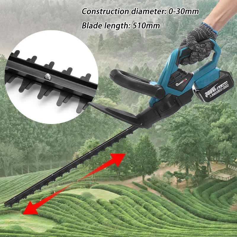 1400w 388vf aparador de sebes sem fio com pólo telescópico conjunto ferramentas jardim do agregado familiar tesouras tesoura elétrica para makita 18v