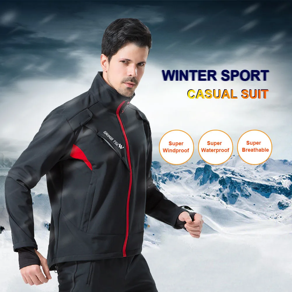 WEST BIKING Winter Thermal Cycling Running Jacket Windproof Ski Snow Snowboard Jacket and Pants Set Men Women Sportswear Suit