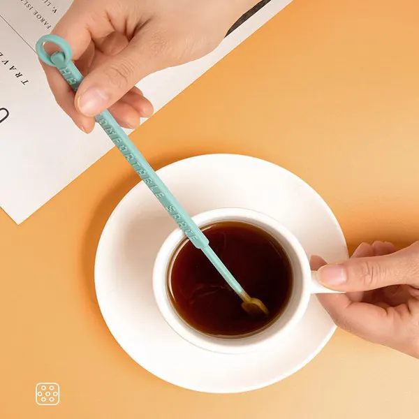 Creative Silicone Stirring Stick Coffee Spoon Long Handle Swizzling Stick Cocktail Milk Tea Juice Dessert Ice Spoon