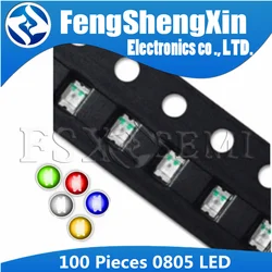 100pcs/lot  0805 LED 2.0*1.2MM Highlighting SMD LED light-emitting diodes Red White yellow blue green orange Pink Purple