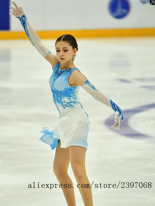 

blue ice skating dress for gilrs custom figure skating dresses women competition figure skating dress free shipping