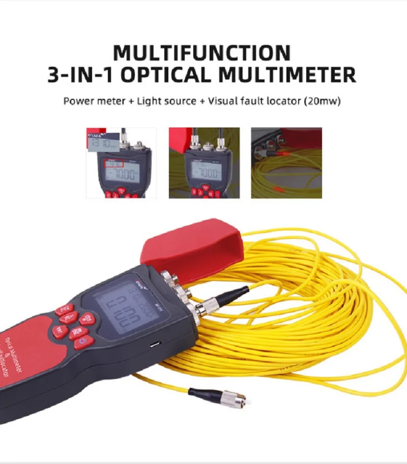 NOYAFA Kabel- en netwerktester NF-911C 3-in-1 optische multimeter Vezeltester Nieuwe vermogensmeter NOYAFA Kabel- en netwerktester