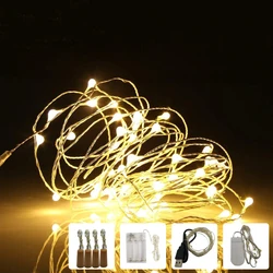 LED-Lichterkette 1m 2m 3m 5m 10m Girlande Lichter nach Hause Weihnachten Hochzeits feier Dekoration von aa Batterie/USB Lichterketten betrieben