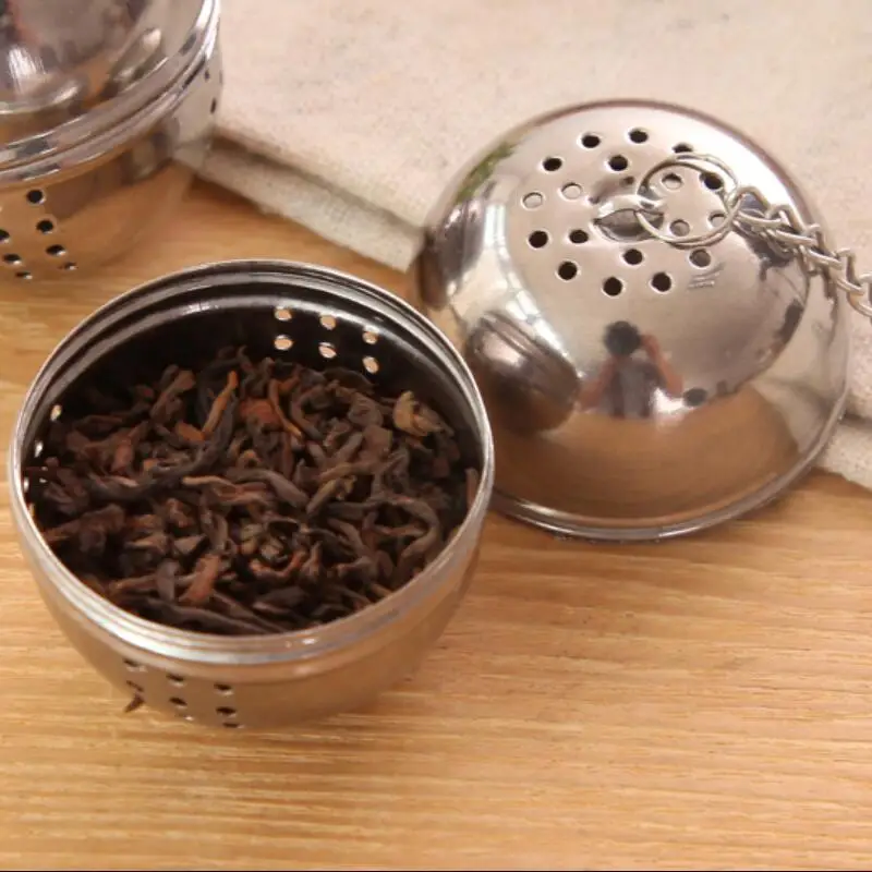 Home Tea Tool 4 cm Locking Spice Ball Stainless Steel Egg-shaped Tea Ball Tea Kettles Infuser Strainer LX8546