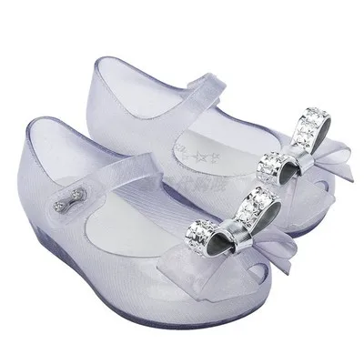 Mini Girls Sandals Bowknot Jelly Shoes Children Sandals Breathable Non-Slippery High Quality Summer Jelly Shoes