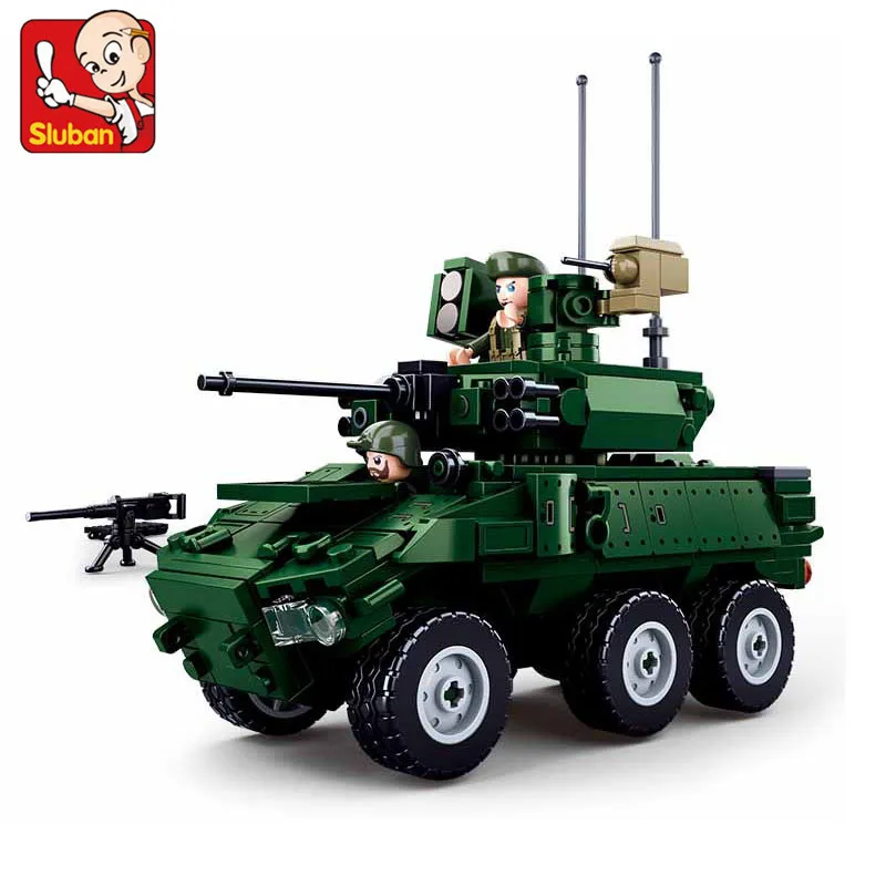 

382PCS Military Land Force EBRC Infantry Fighting Vehicle Creative Building Blocks War Chariot Car Brinquedos Bricks Boys Toys