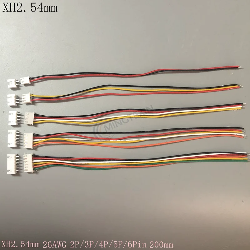 10Sets JST XH2.54 XH 2.54mm Wire Cable Connector 2/3/4/5/6 Pin Pitch Male Female Plug Socket 20cm Wire Length 26AWG