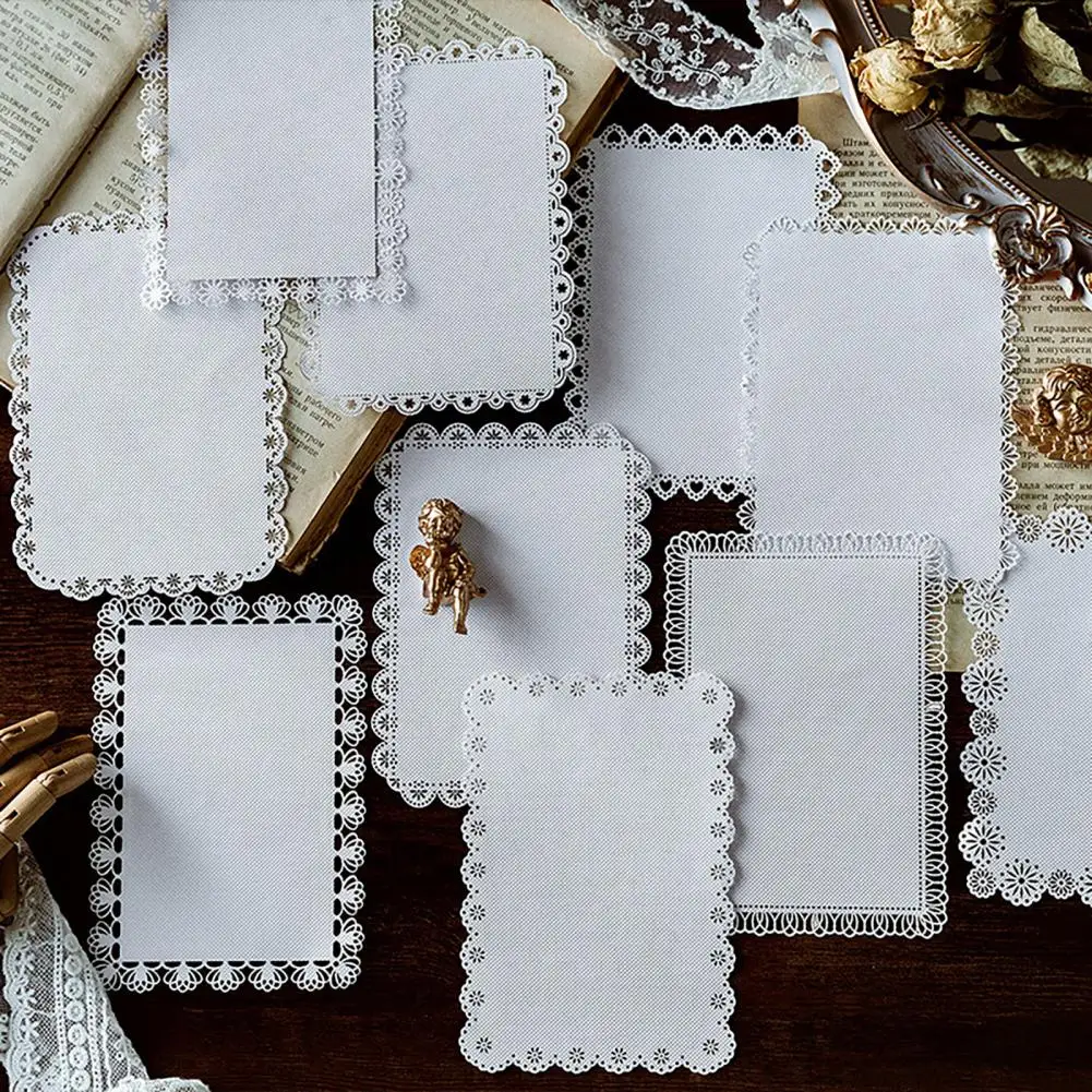 10ชิ้น/เซ็ต Scrapbooking Pad ที่ละเอียดอ่อน Art Craft Leave ผีเสื้อกระดาษลูกไม้รูปแบบการ์ดกระดาษ