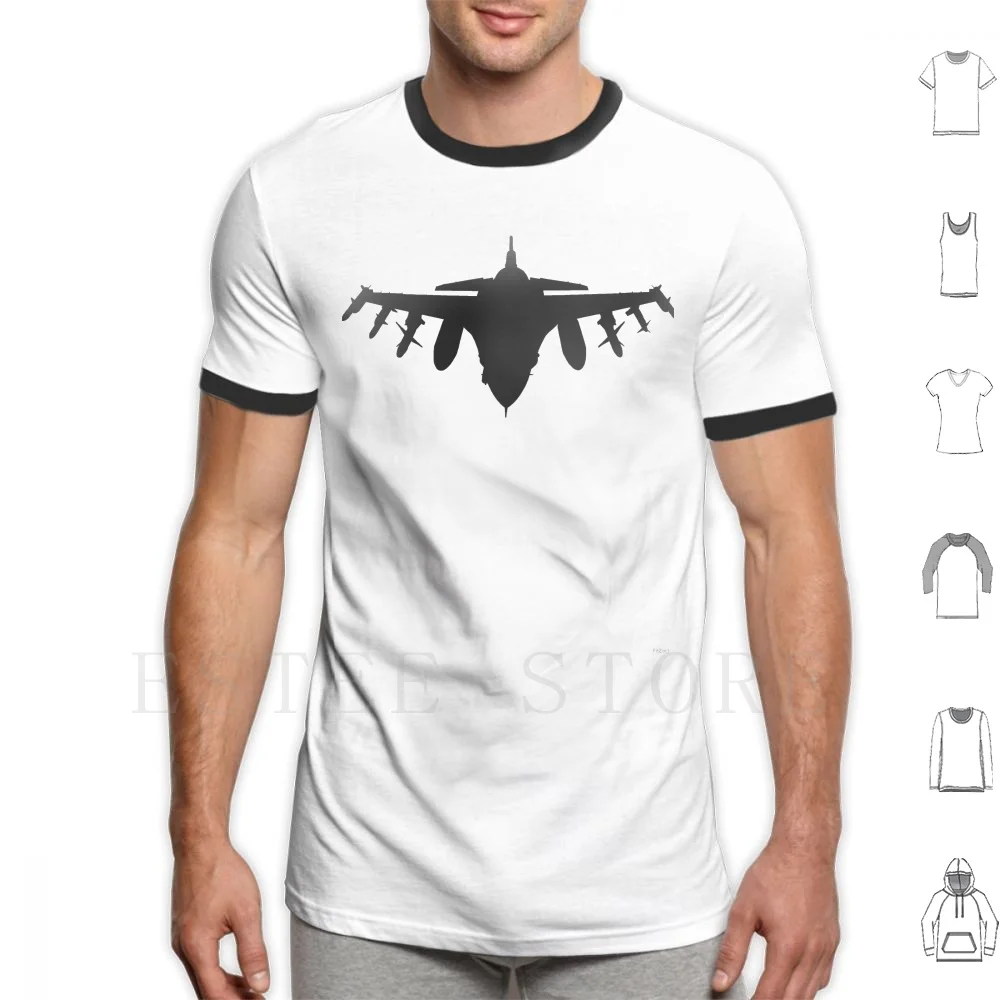 Force T Shirt Print Cotton Plane Military Usa Patriot Force Gun War Fighter Pilot