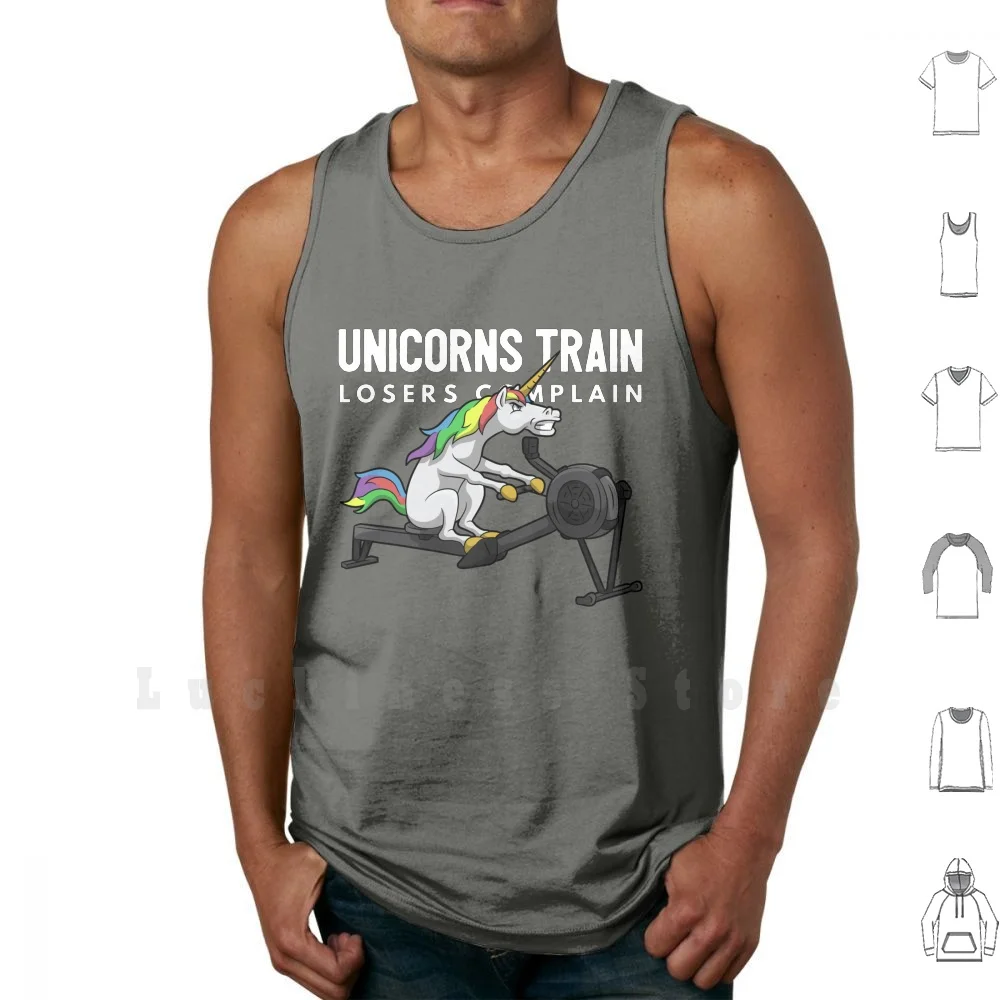 Unicorns Train , Losers Complain Tank Tops Vest 100% Cotton Unicorn Gym Workout Beast Fitness Lifting Weights Weightlifting