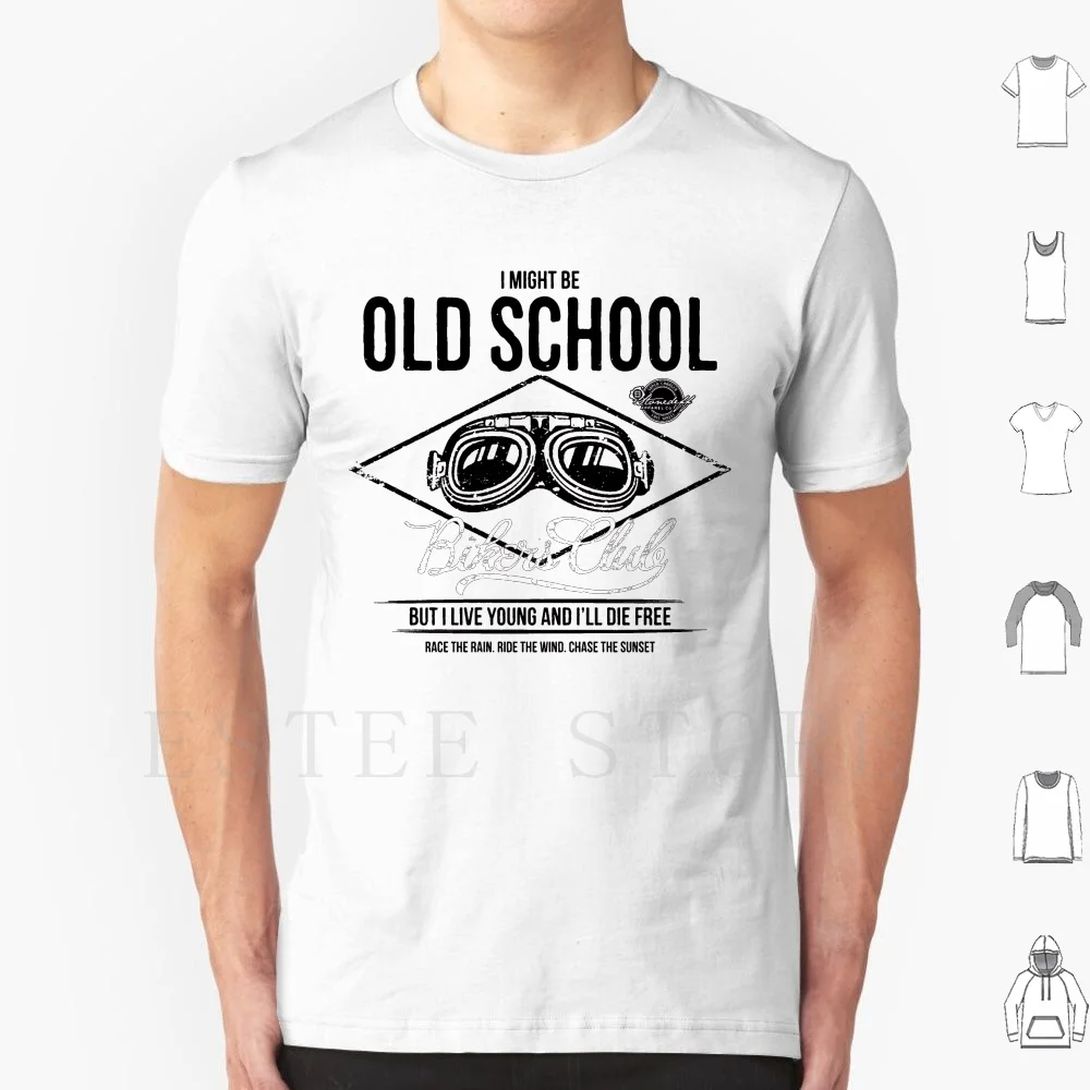 

Я могу быть старой школы, но я жить молодой и я Die Free Футболка с принтом Хлопковая мотоциклетная винтажная мотоциклетная гаражная рождественская футболка
