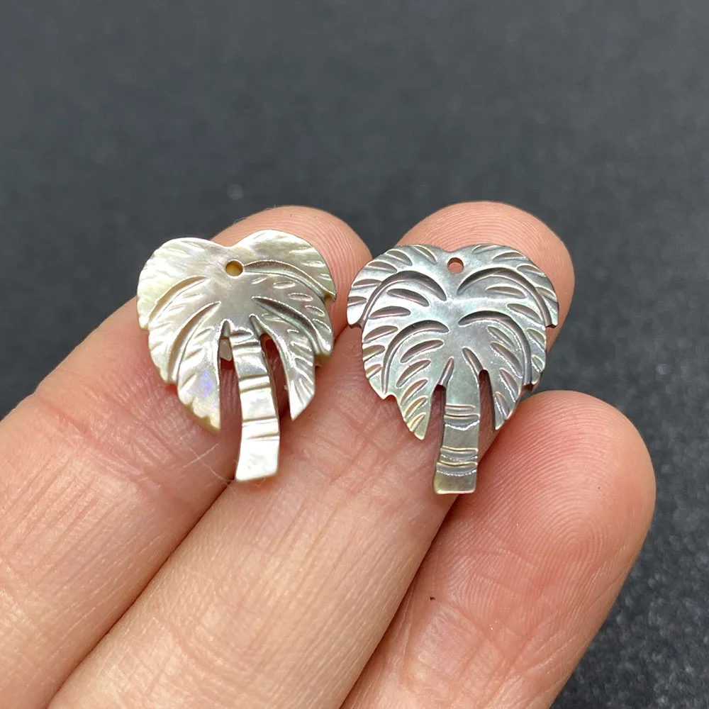 10pcs Natural Black Shell Beads Handmade Making Necklace Bracelet Earrings Jewelry Accessories Ladies Flower Shaped Charm Beads