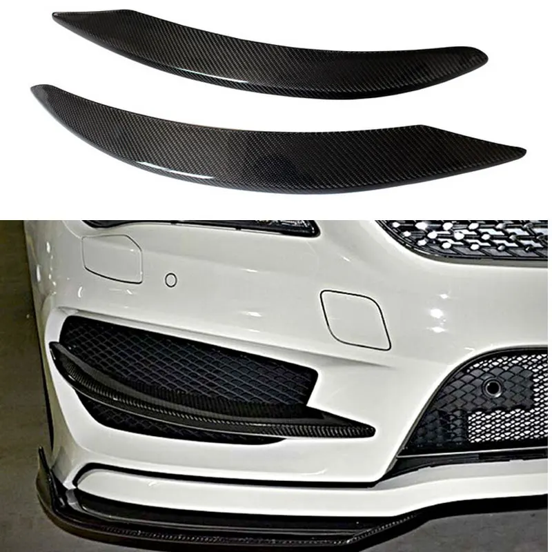 W117 Front Bumper Spoiler Splitter Cup Flaps For Mercedes Benz W117 CLA 200 CLA180 CLA220 CLA250 CLA45 2014~2015 2pcs/set