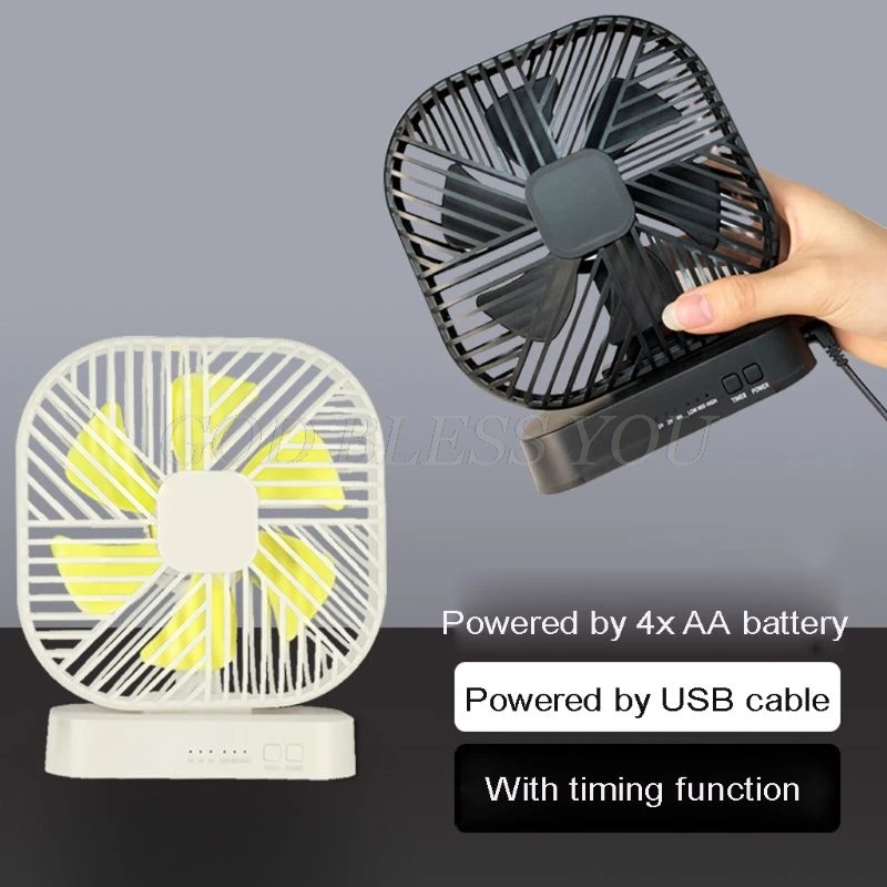 Magnetic USB Fan USB or AA Battery Powered Desk Fan with 3 Speed Timing Function Drop Shipping