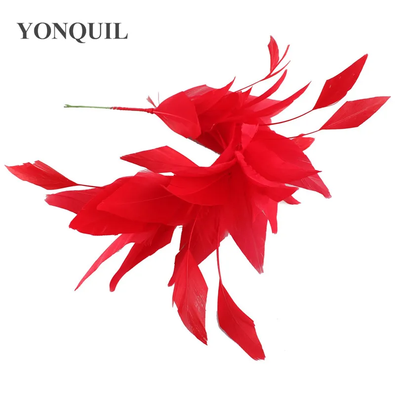 New Beautiful Turkey Feather Wedding Corsages Feathers Craft For Headdress DIY Hat Fascinator Decor Accessories Length 25CM