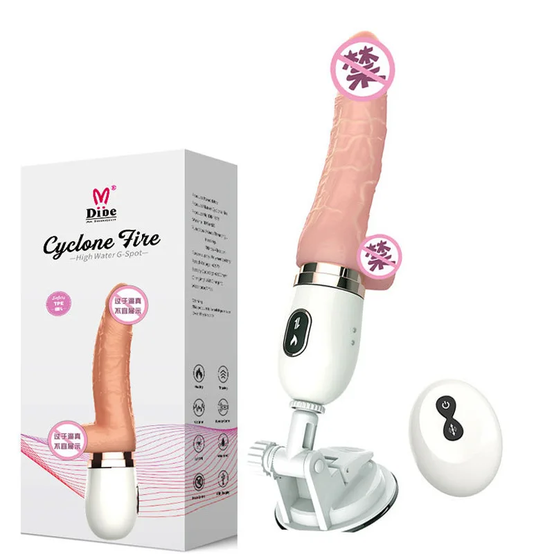 Automatic Heated Vibrator  G-Spot Pussy Pump Retractable Dildo for Women Suction Cup Penis Remote Control Sex Machine  S0765