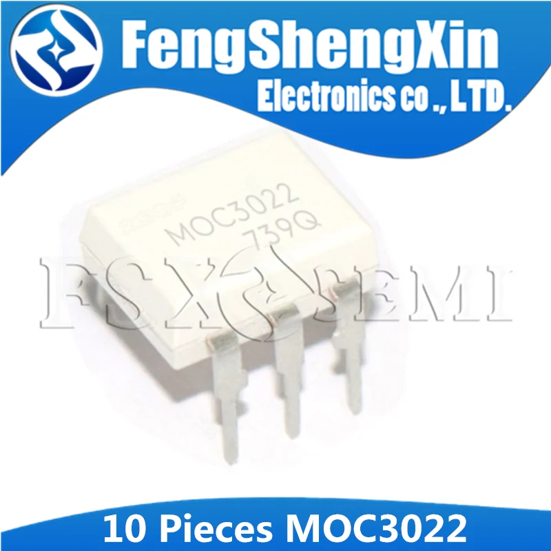 100pcs/lot  MOC3022 MOC3022M DIP-6 6-Pin DIP Random-Phase Optoisolators Triac Driver Output