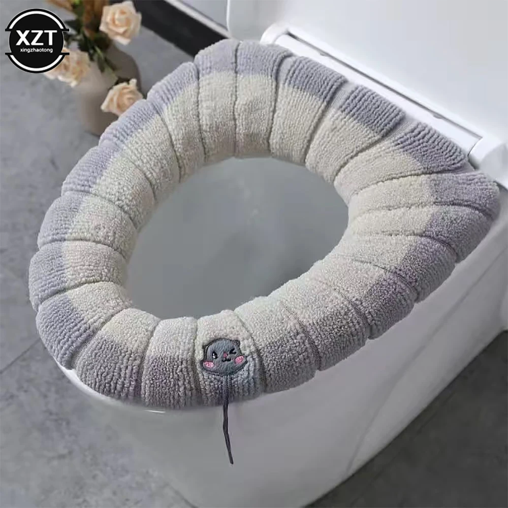 1pcs Washable Thickened Toilet Cushion Winter Soft Common Nordic Toilet Seat Pads Household Bathroom Lavatory Cover Set Pedestal