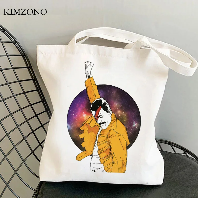 Freddie Mercury shopping bag shopping bolsa bolso borsa di iuta borsa di tela panno ecobag bolsas riutilizzabili tote cabas