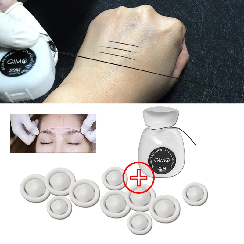 

Microblading 20M Pre-Ink String Locktion Line With Color Eyebrow Tint Mixer Brow Mapping Permanent Makeup