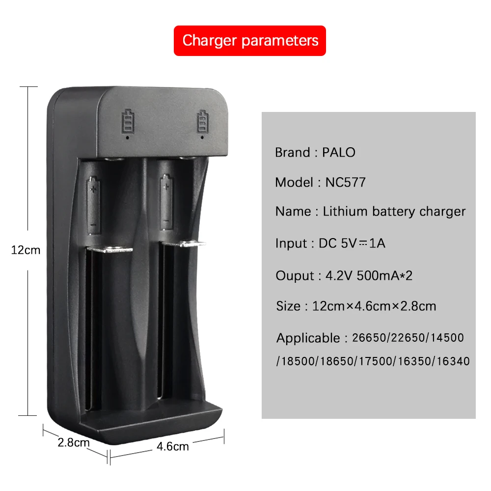 Palo 14500 18650 18500 3.7V akumulator litowy ładowarka LED inteligentna ładowarka do akumulatora litowo-jonowego 3.7V 14500 18550 16340
