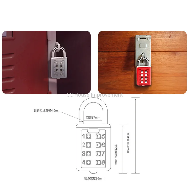 4 Digit  Push Button Combination Padlock Multiple colors Number Luggage Travel Code Lock Travel Accessories