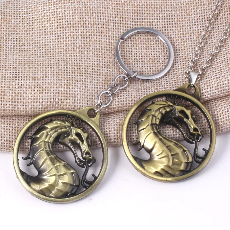 Game Mortal Kombat Keychain Metal Alloy Animal Dragon Key Ring Holder Chaveiro Gift for Men Car Key Accessories