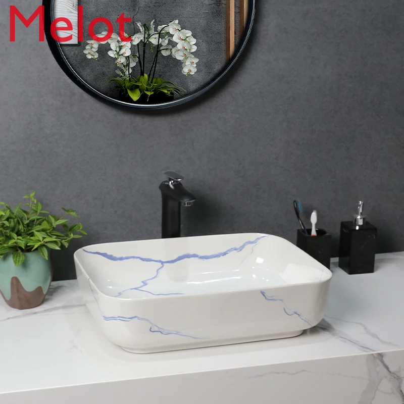 Nordic White Marble Ceramic Table Basin Art Basin Wash Basin Wash Basin Toilet Wash Single Basin