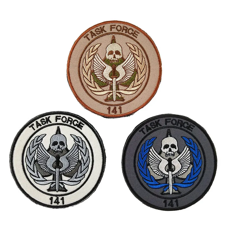 Call of Duty 3D Embroidery Hook and Loop Patches Tactk 141 Elite Armband Task Force Army Badge Fan Cloth Sticker Appliques