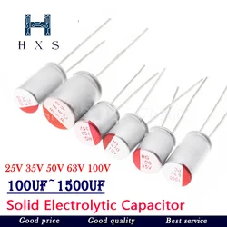 10Pcs DIP Solid Electrolytic Capacitor 25V 35V 50V 63V 100V 10UF 47UF 100UF 220UF 270UF 330UF 470UF 560UF 680UF 820UF 1000UF