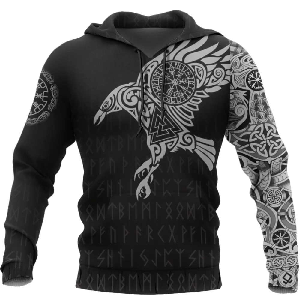 Raven of Tattoo 3D Printed Men Hoodies Retro Harajuku Fashion Hooded Sweatshirt Autumn Hoody Casual streetwear hoodie