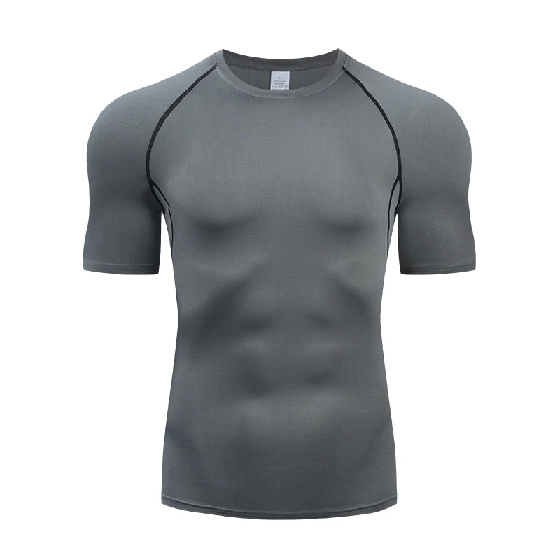 Men Running Compression T-shirt Short Sleeve Sport Tees Tops Gym Fitness Sweatshirt Male Jogging Tracksuit Homme Athletic Shirt