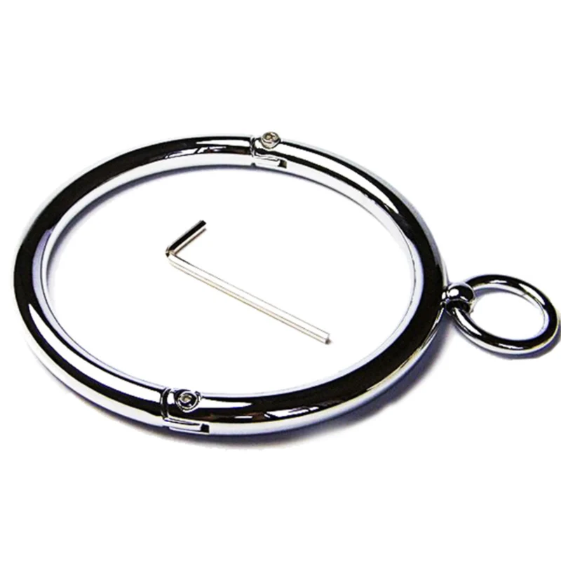 Metal Lockable Neck Collar Choker Necklace Bdsm Bondage Restraints Choking Ring Slave Fetish SM Games Sex Toys