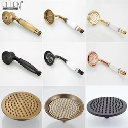 ELLEN Antique Bronze Shower Head Hand Shower Hand Spray Shower Holder Copper Bathroom Antique Bathroom Accessories ELS04