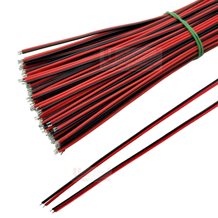 10cm 20cm 30cm 50cm 100cm 2pin wire cable Red black AGW22 thinned copper wire Electronic cablb extend wire for CCTV Sound power