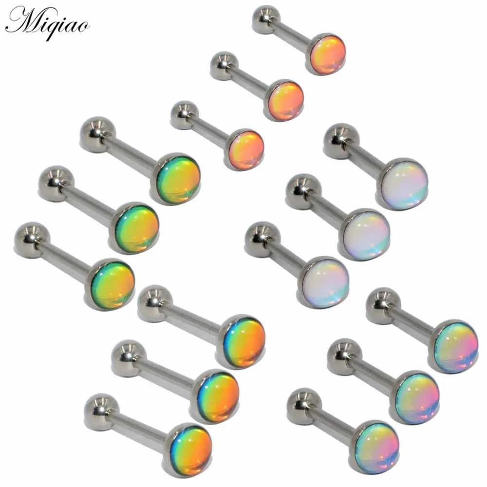 

Miqiao 3pcs Explosion-proof Anti-allergic Round Threaded Outer Teeth Dripping Tongue Nail Piercing Jewelry