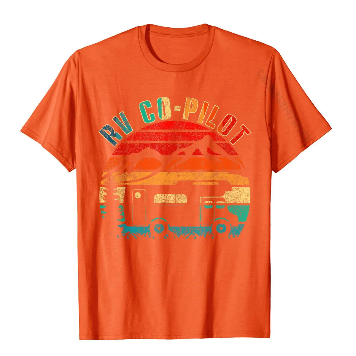 RV Co-Pilot Camping Funny Vintage Motorhome Travel Vacation T-Shirt Cotton Tshirts For Fashionable Tops & Tees Designer Casual