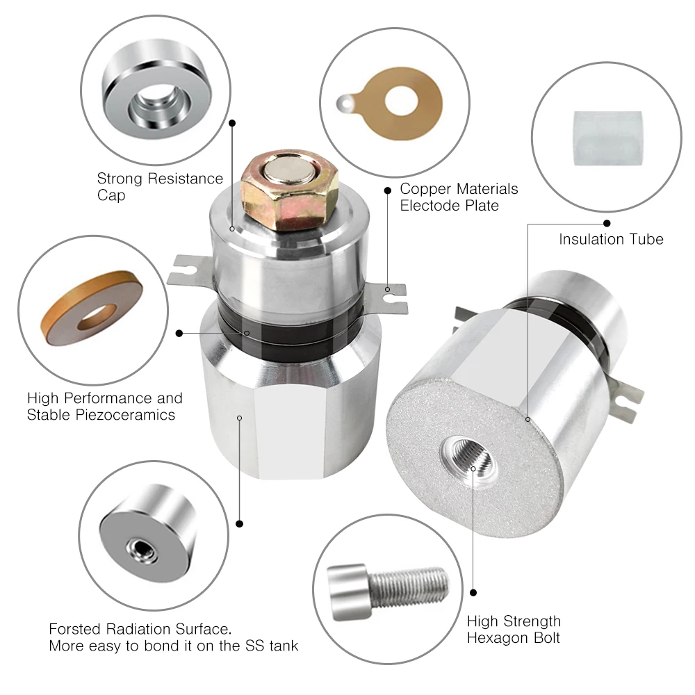 New Piezocermaic Transducer 28KHz 50W Ultrasound Vibration Convert Sensor Ultrasonic Cleaning Industry