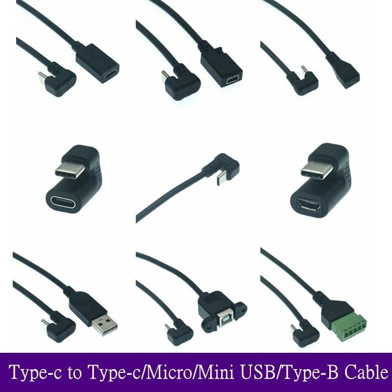 

Переходник USB 3.1 Type-C (штекер)/Micro Mini (гнездо), 180 градусов, otg USB-C, кабель для зарядки и передачи данных, 0,25 м