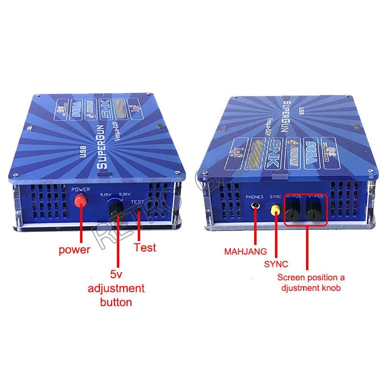 Supergun CBOX V4.0 SNK PCBMotherboard External Converter 5V Adjustment JAMMA to USB Interface Supports