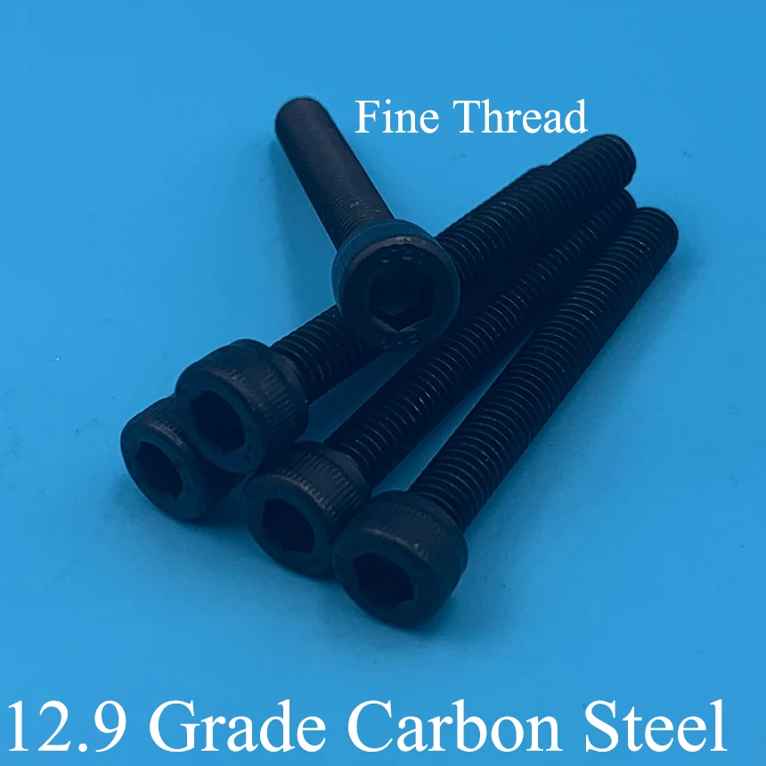 M6*0.75*16/20/25 M6x0.75x16/20/25 0.75mm Pitch Full Fine Thread 12.9 Grade Steel Cap Allen Head Bolt Hex Hexagonal Socket Screw