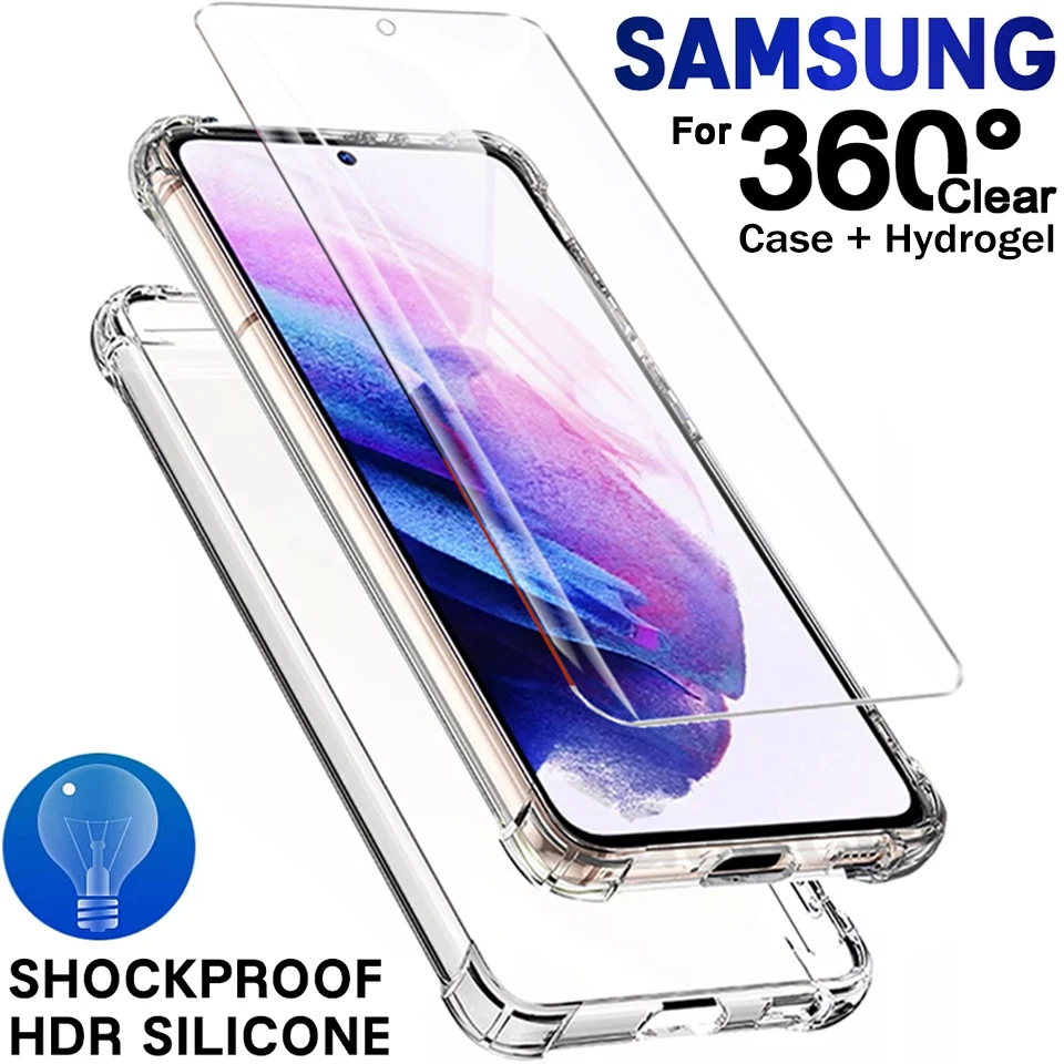 360 Clear Cover Case For Samsung Galaxy A52 A12 A52S 5g A51 S20 S21 Fe S22 Ultra S8 S9 Plus A71 A32 A50 A21s A72 Silicone Cases