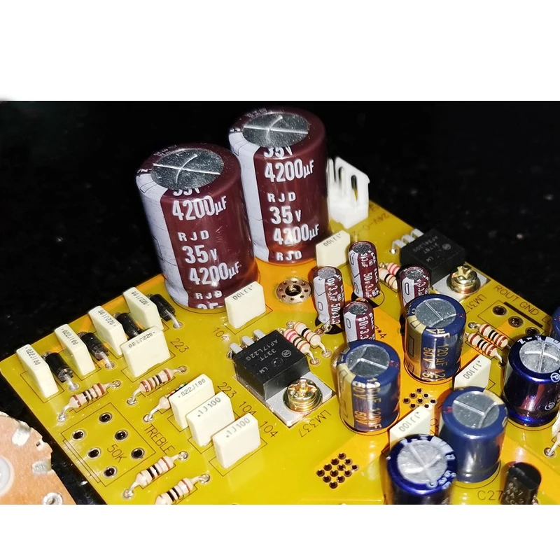 Ac 18-24 12vハイファイトーン事前オンボード2SA992 B647/D667トランジスタ完全ディスクリートフロントボードLM317/337電圧レギュレータ