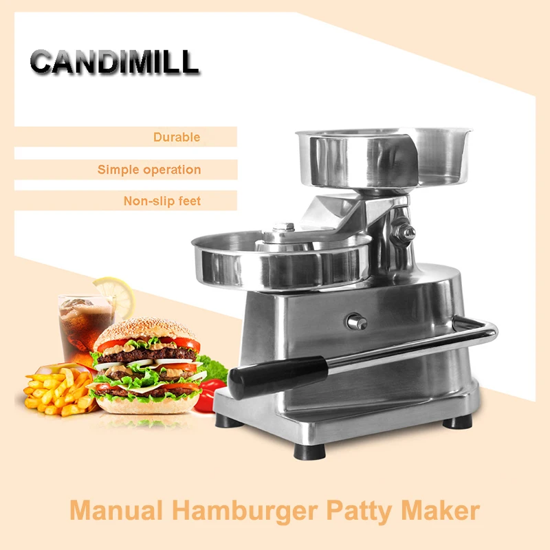 CANDIMILL 100mm-150mm Hamburger Press Manual Round Meat Shaping Processor Home Forming Burger Patty Maker