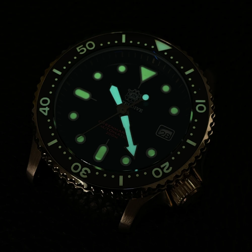 STEELDIVE SD1996S 2021 New Arrival Man Bronze Watch 200M Waterproof Super Green Luminous NH35 Mechanical Men Dive Watch