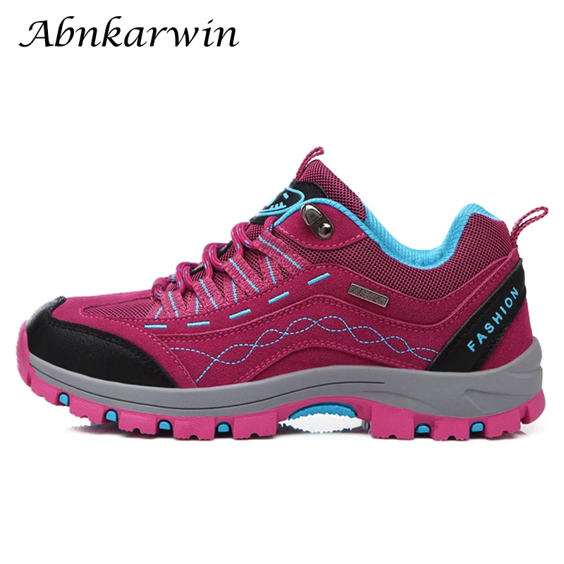 Autumn Spring Women Outdoor Leather Trekking Hiking Shoes Woman Mountain Sneakers Hike Tracking Treking Camping Trecking