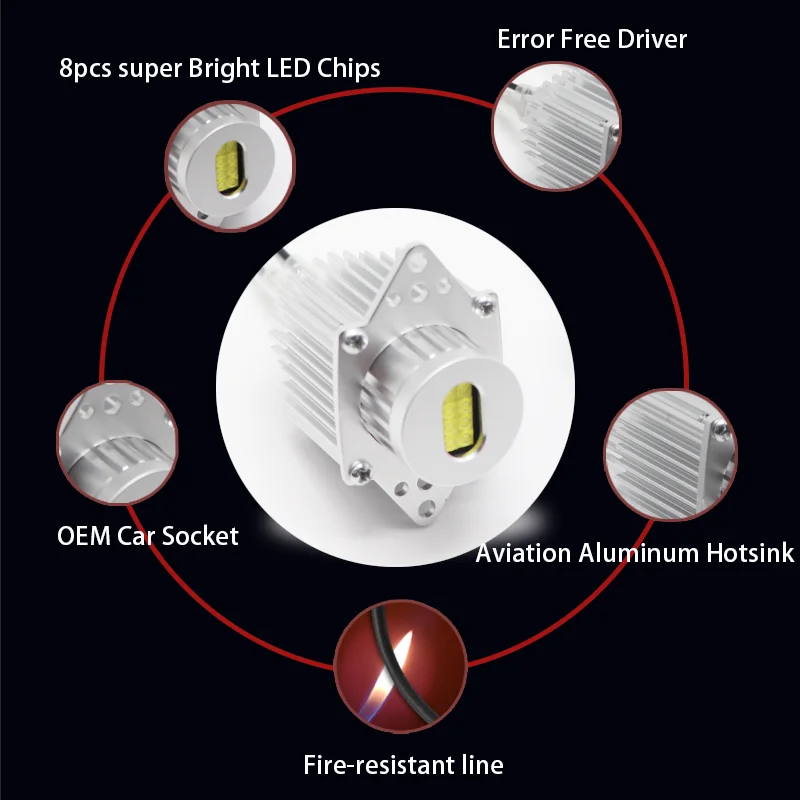 DRL 2 years warranty 160W/pair High Brightness for BMW 3 series E90 E91 LCI halogen 09-11 Angel Eyes Bulbs LED Marker Light